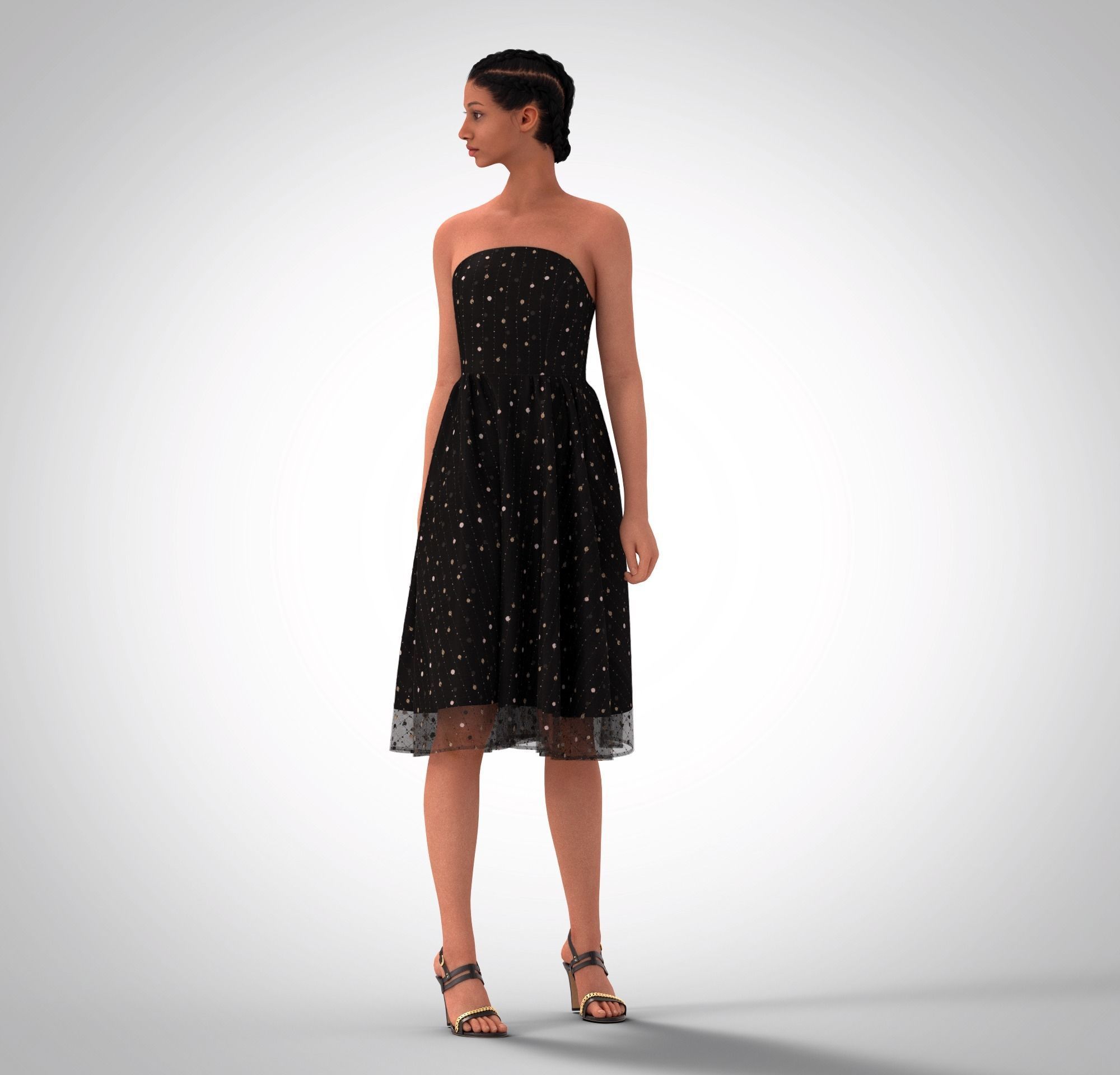 Women dress Clo3d 3D model_2