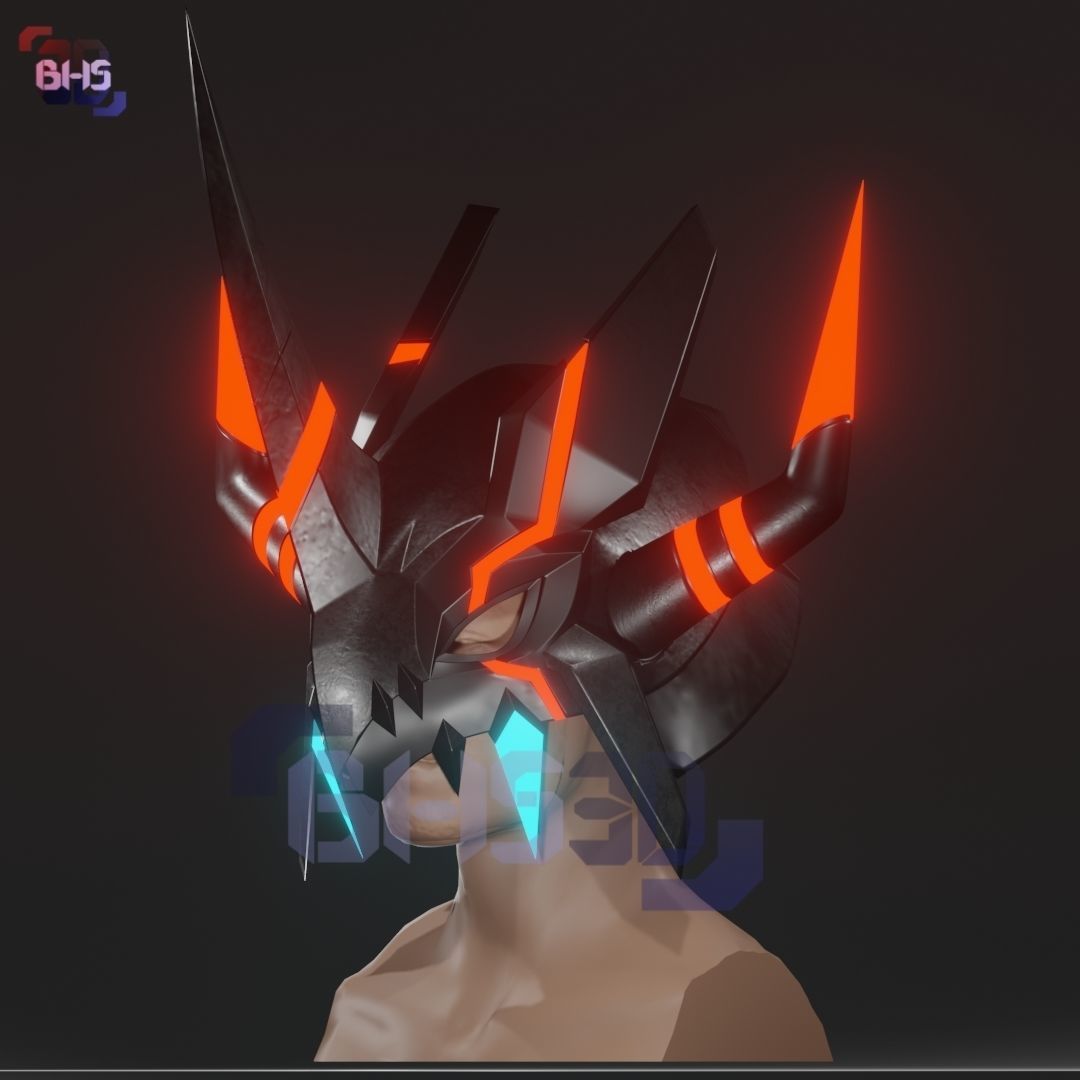 Agumon Bond of Courage helmet 3D print model_6