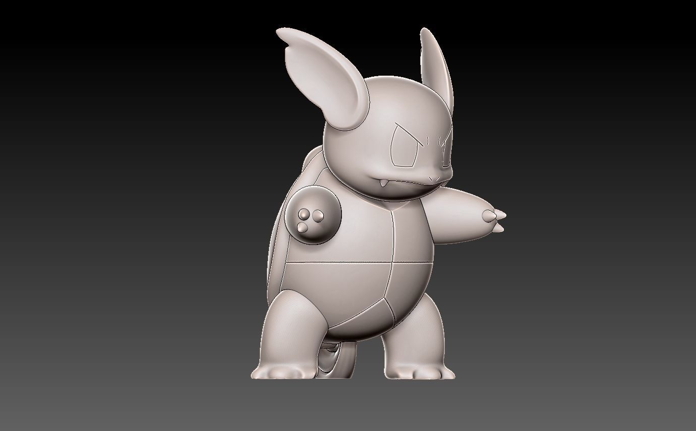 Pokemon wartortle 3D print model_8