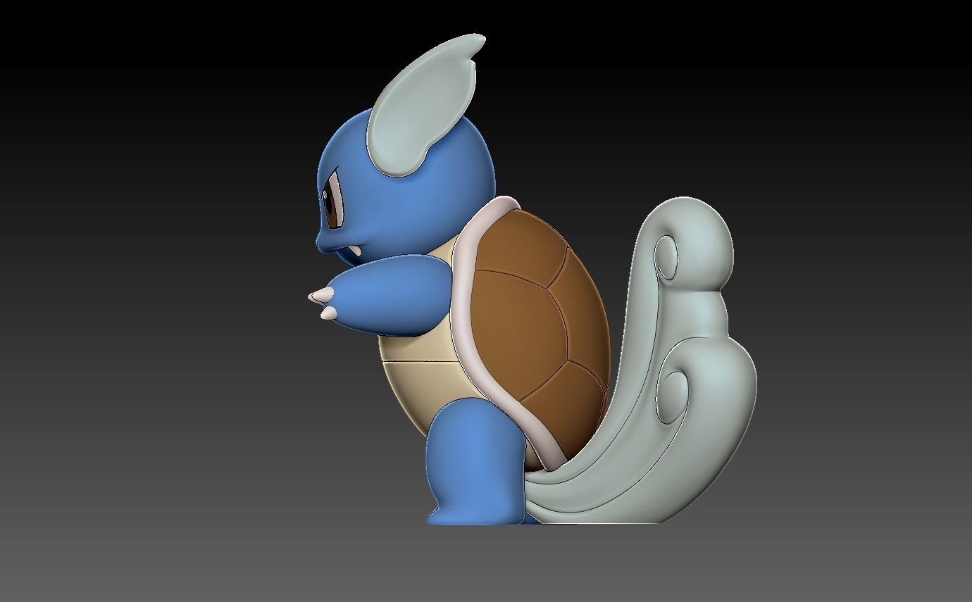 Pokemon wartortle 3D print model_3