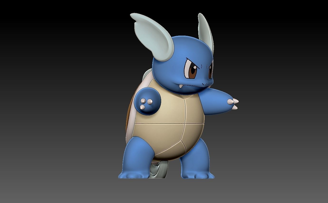 Pokemon wartortle 3D print model_7