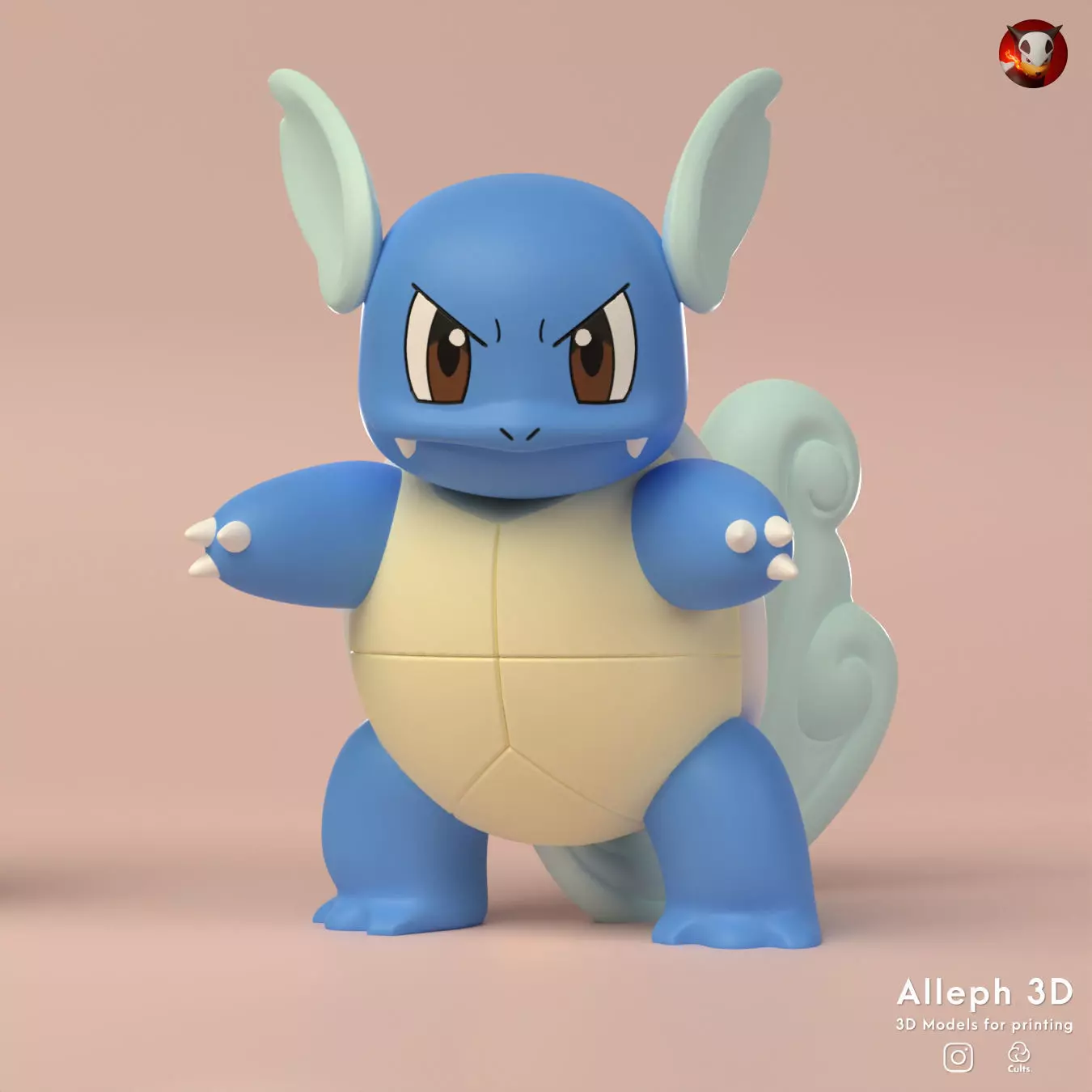 Pokemon wartortle 3D print model_0