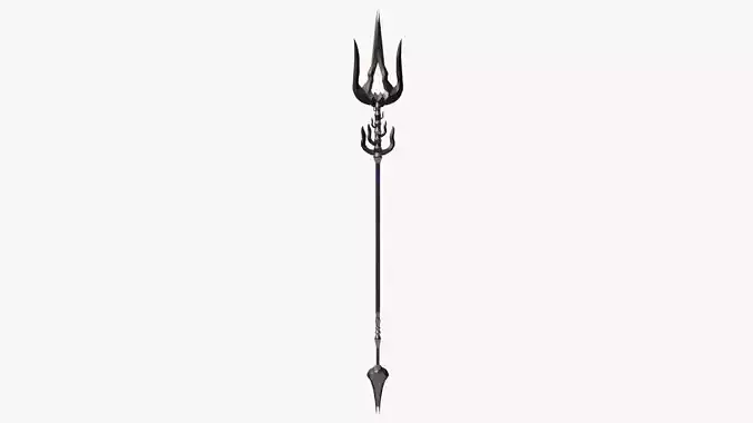 Dark Trident Low-poly 3D model