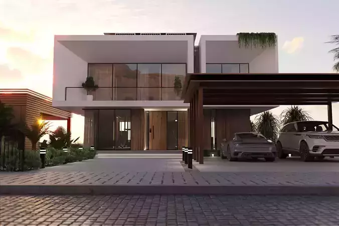 Landscape on the cliff The whole 3d scene