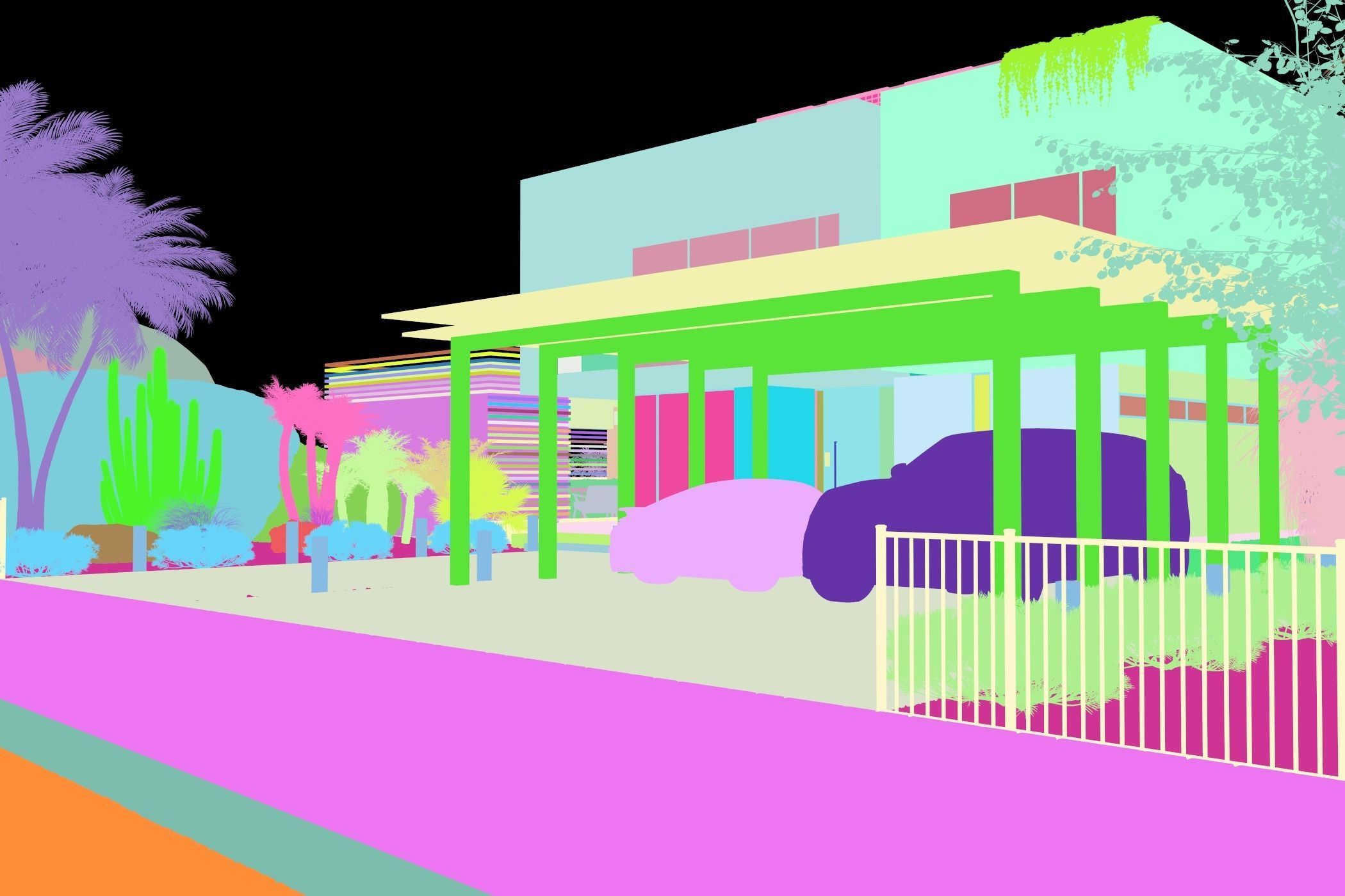 Landscape on the cliff The whole 3d scene Low-poly 3D model_11