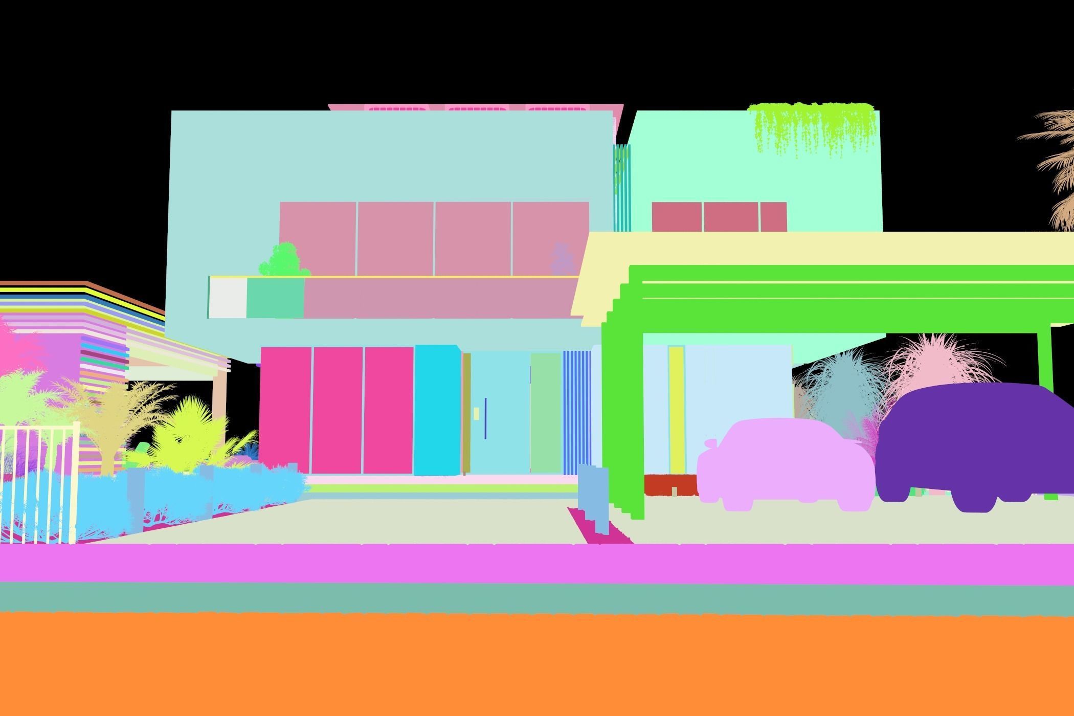 Landscape on the cliff The whole 3d scene Low-poly 3D model_7