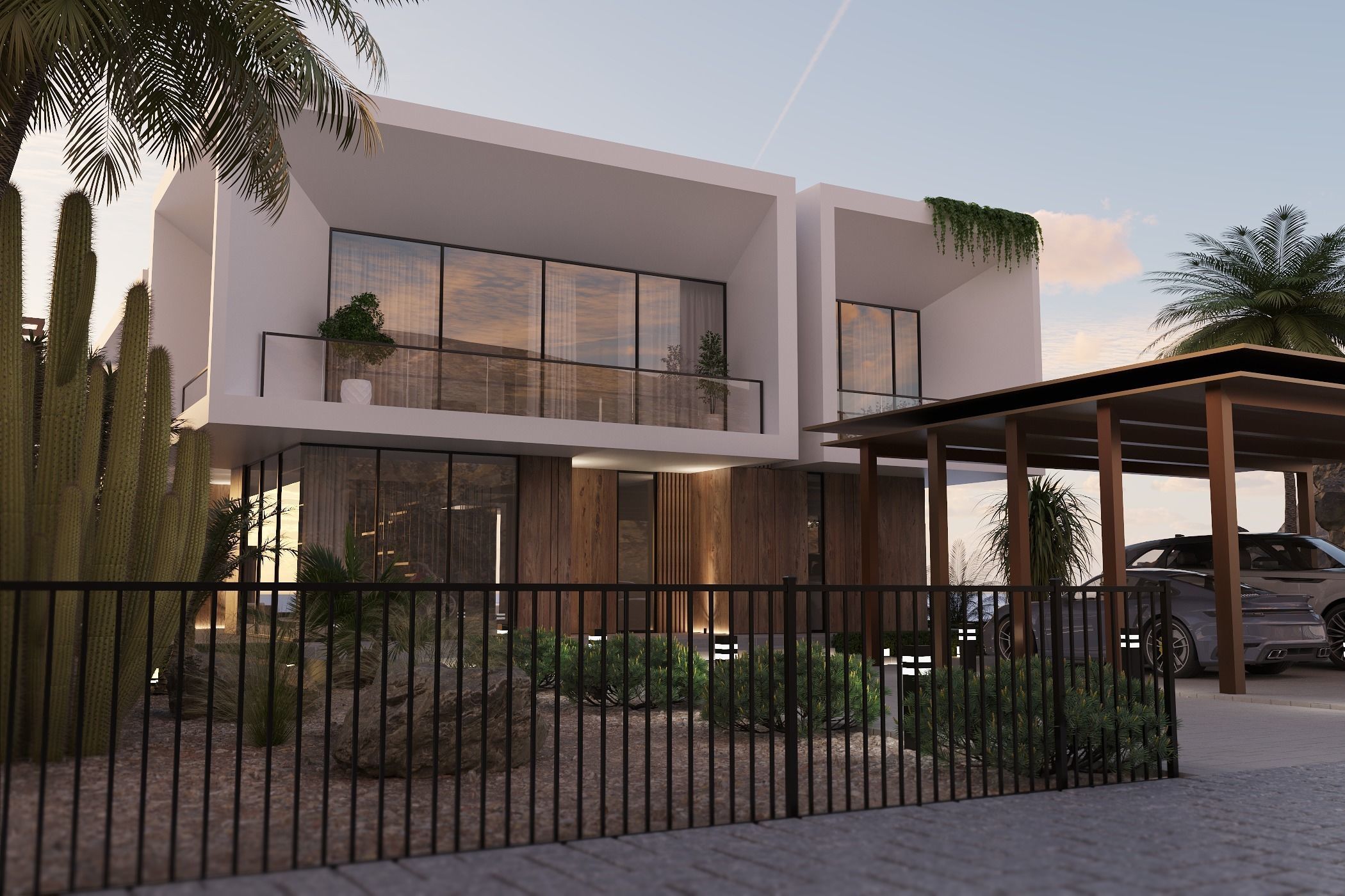 Landscape on the cliff The whole 3d scene Low-poly 3D model_2