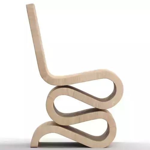ideen wooden chair with curved design