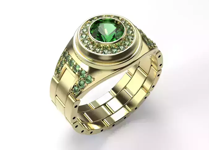 Mens ring from several parts   Ring watch   Finger ring