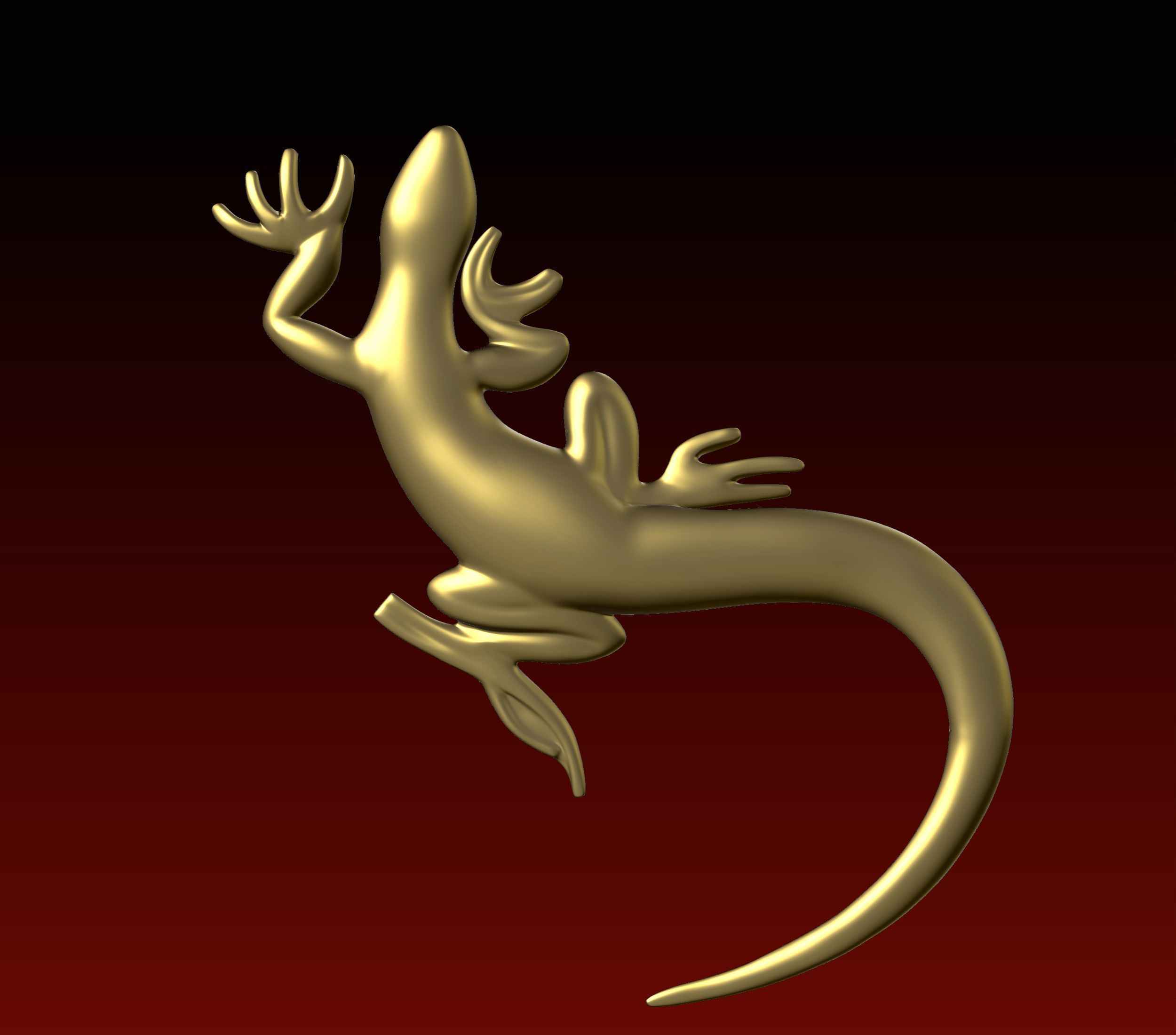 Lizard stylized 3D print model_1