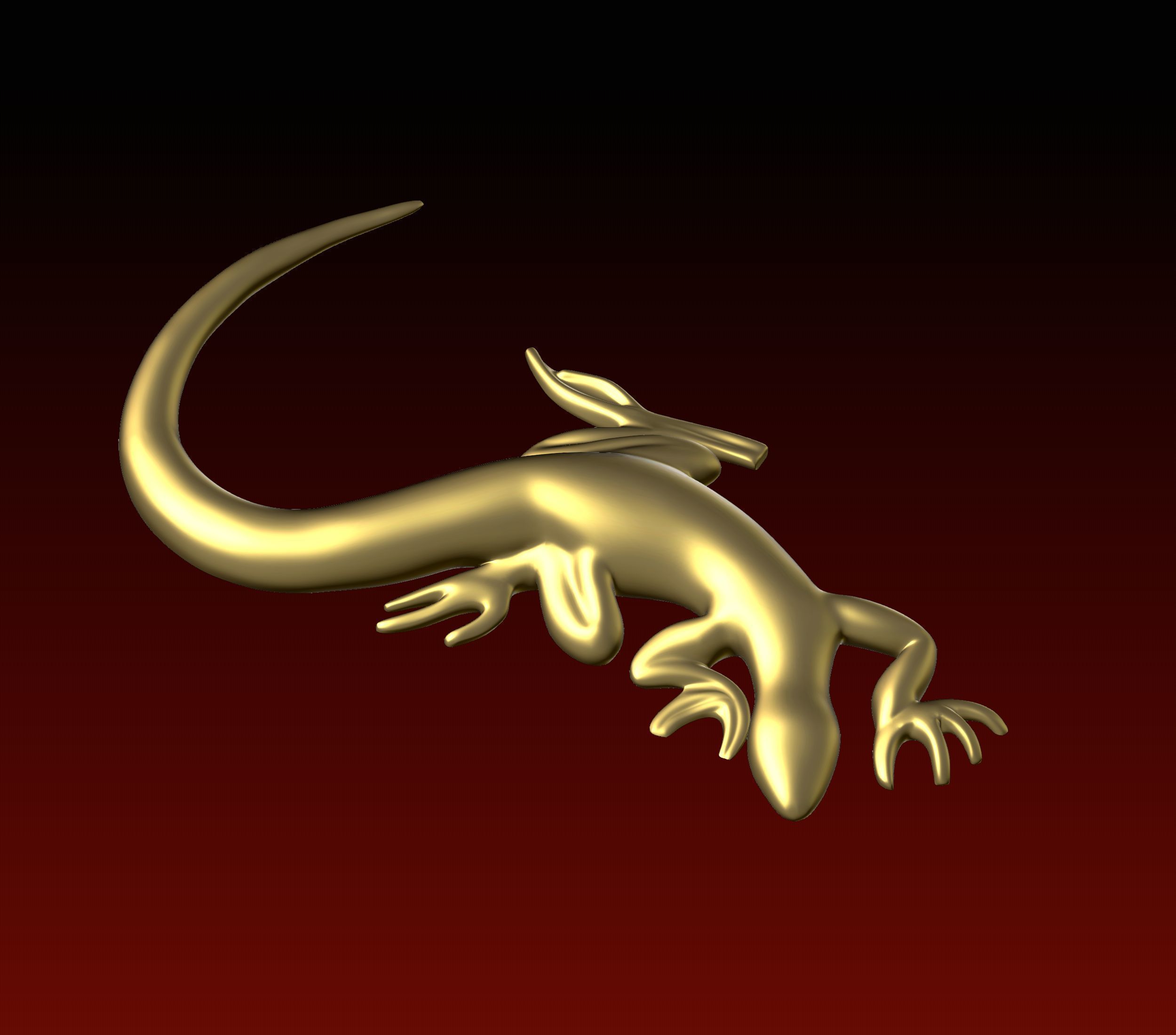 Lizard stylized 3D print model_2