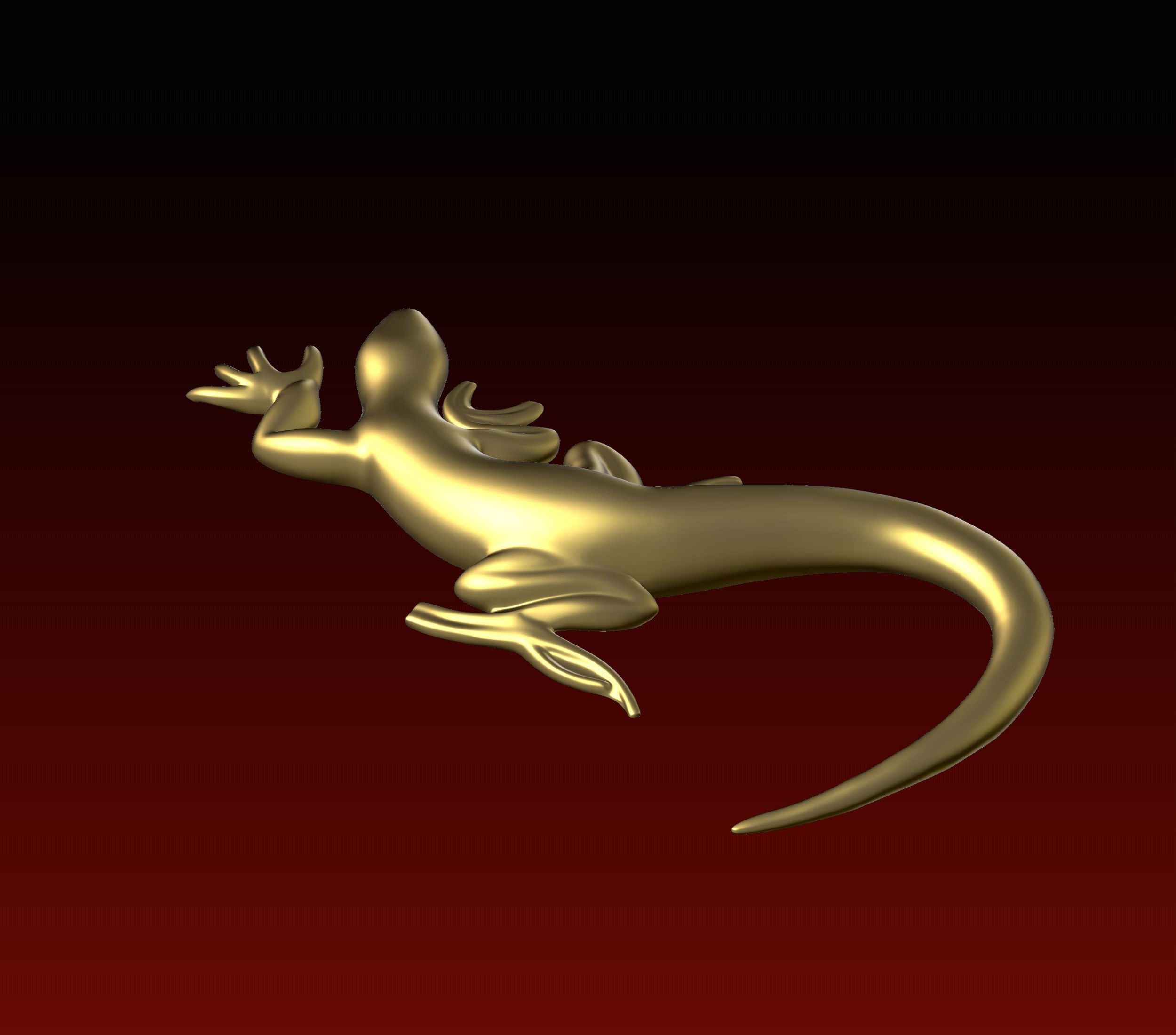 Lizard stylized 3D print model_6
