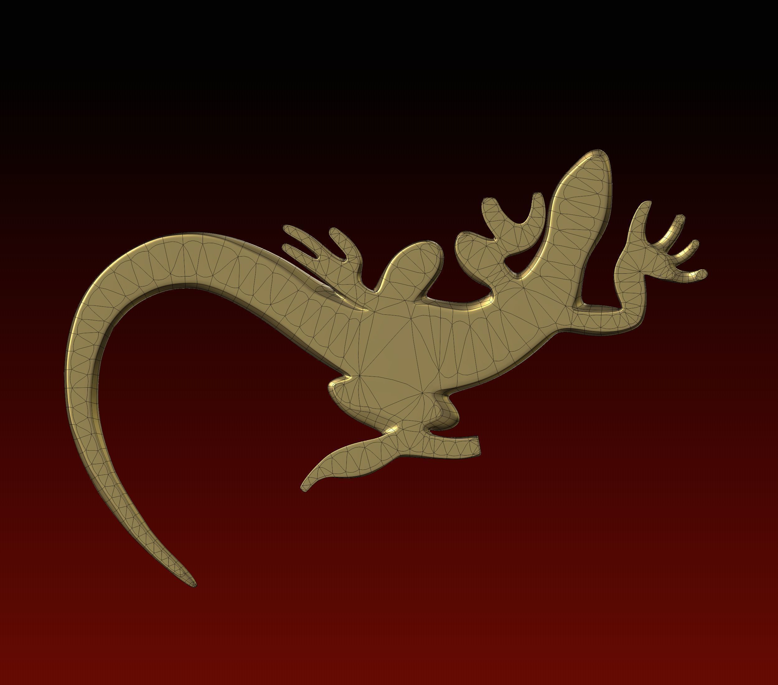 Lizard stylized 3D print model_11