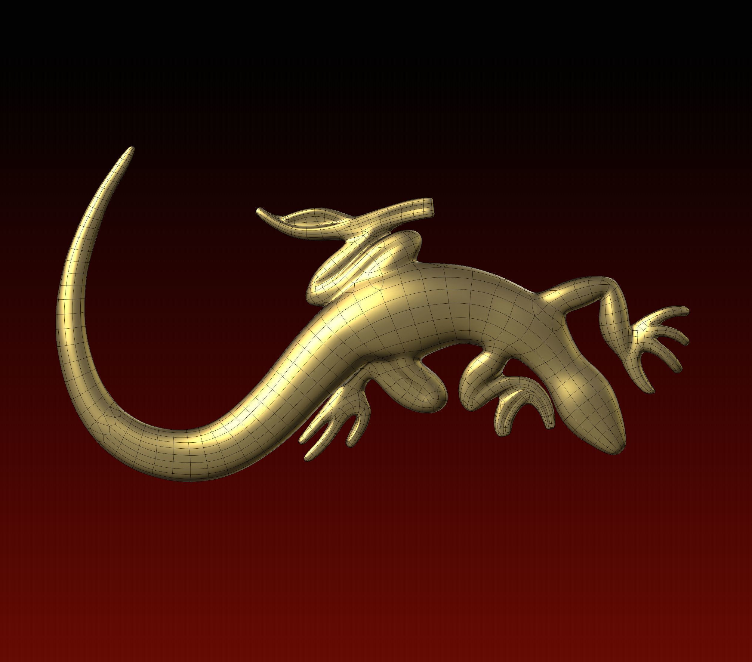 Lizard stylized 3D print model_10