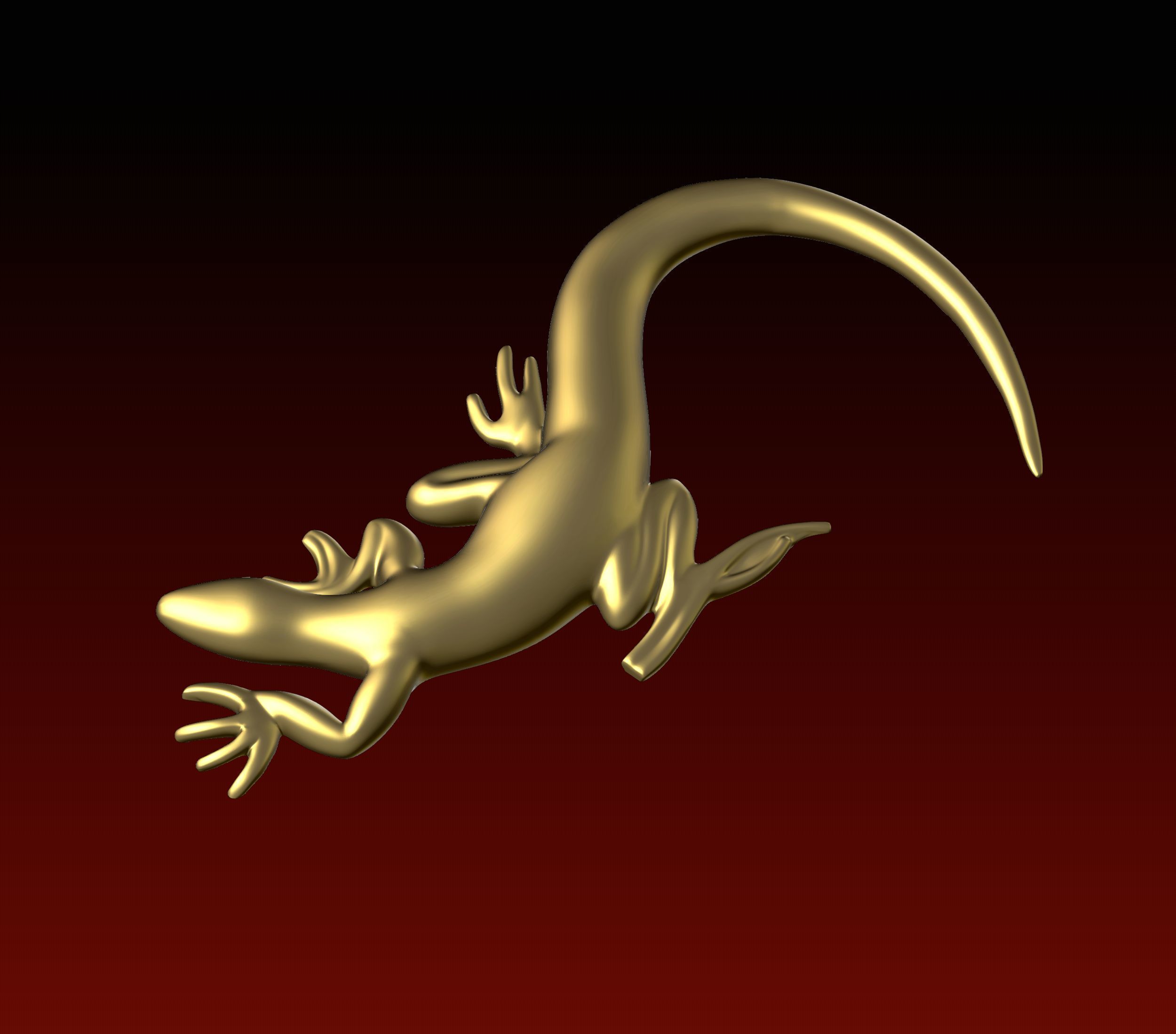 Lizard stylized 3D print model_8