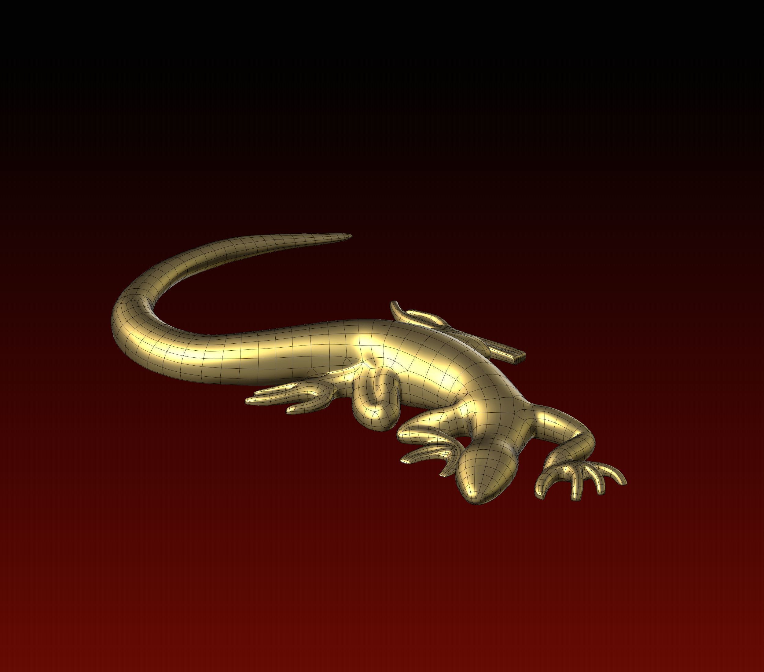 Lizard stylized 3D print model_12