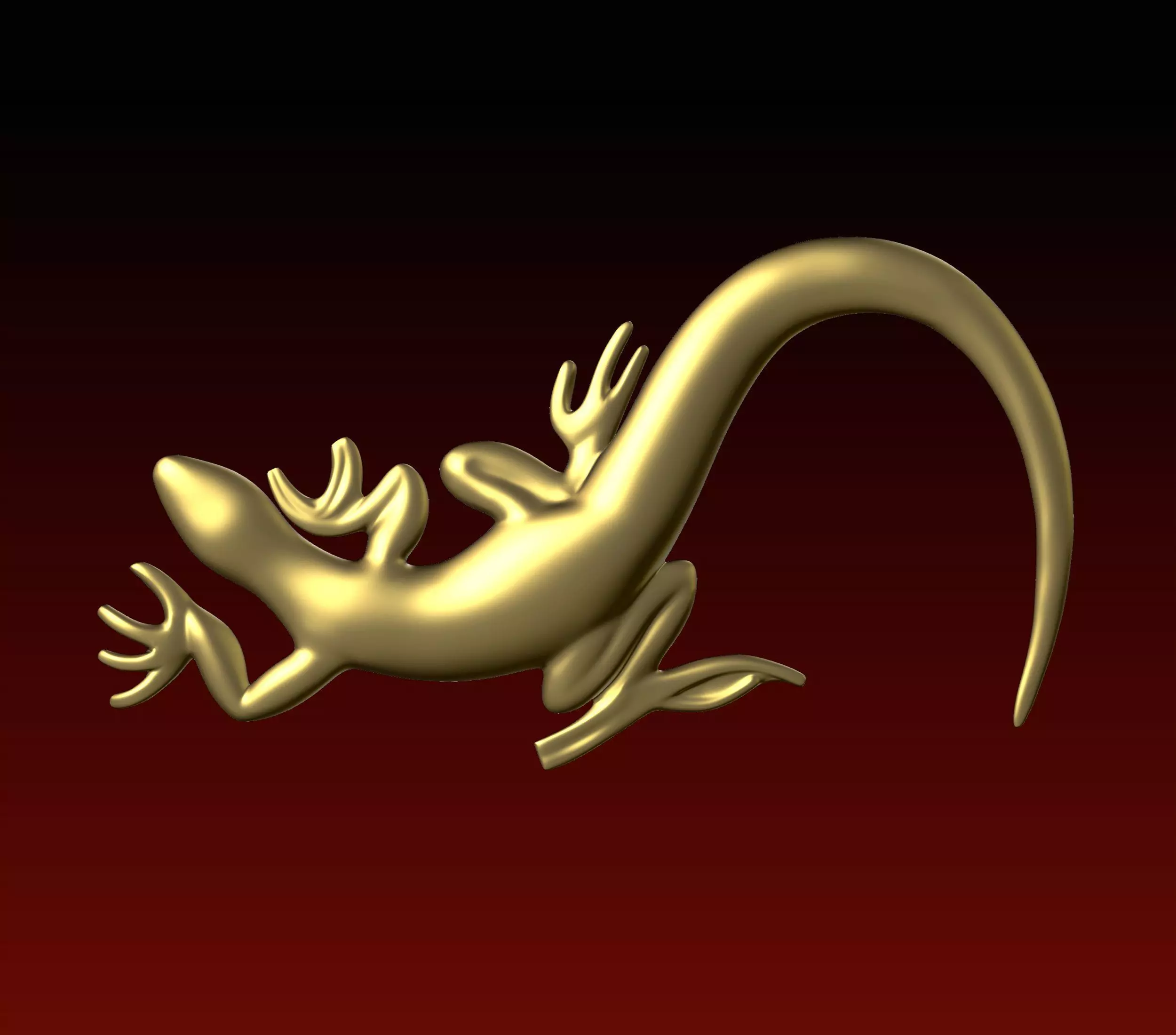 Lizard stylized 3D print model_0