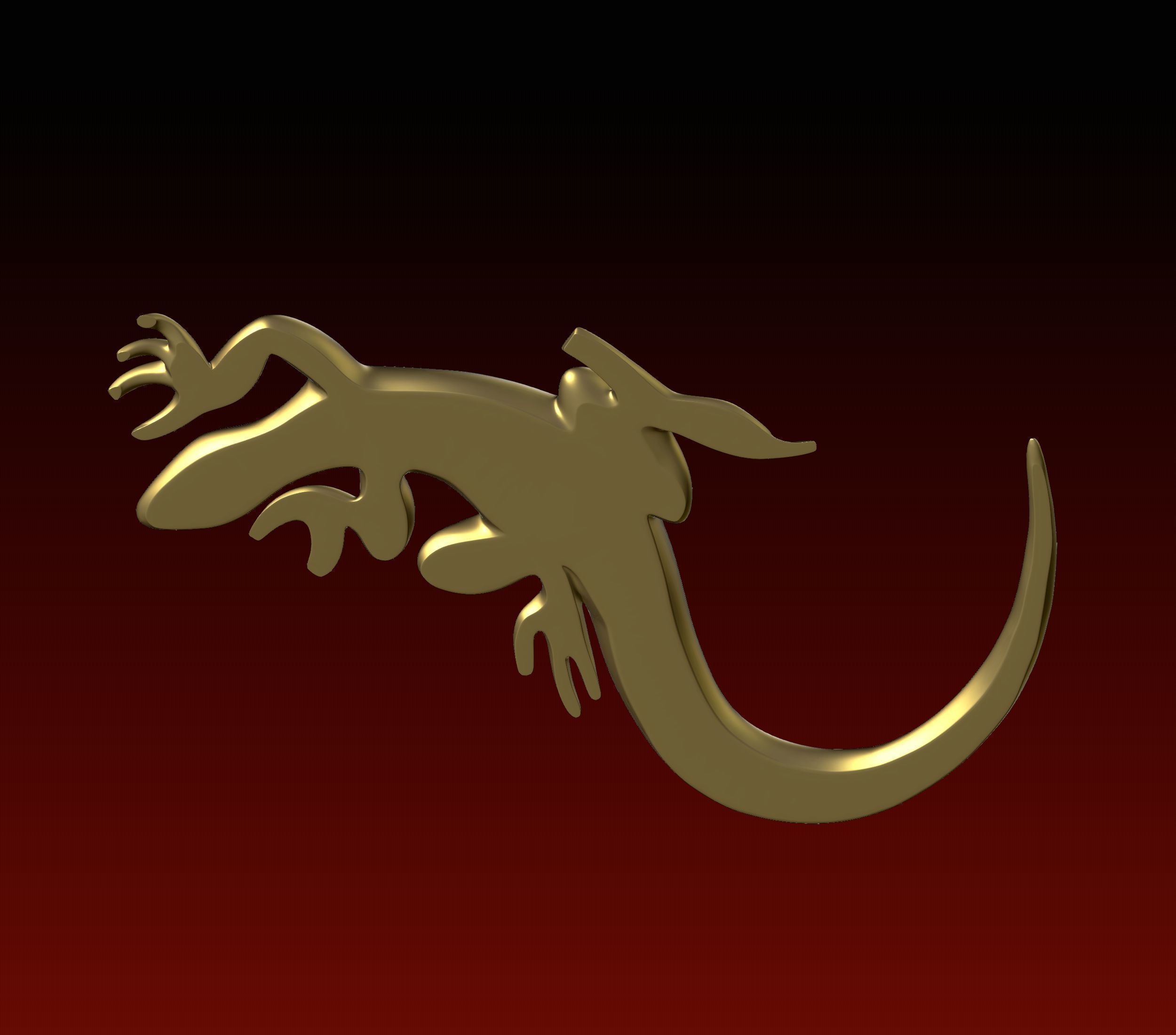 Lizard stylized 3D print model_9