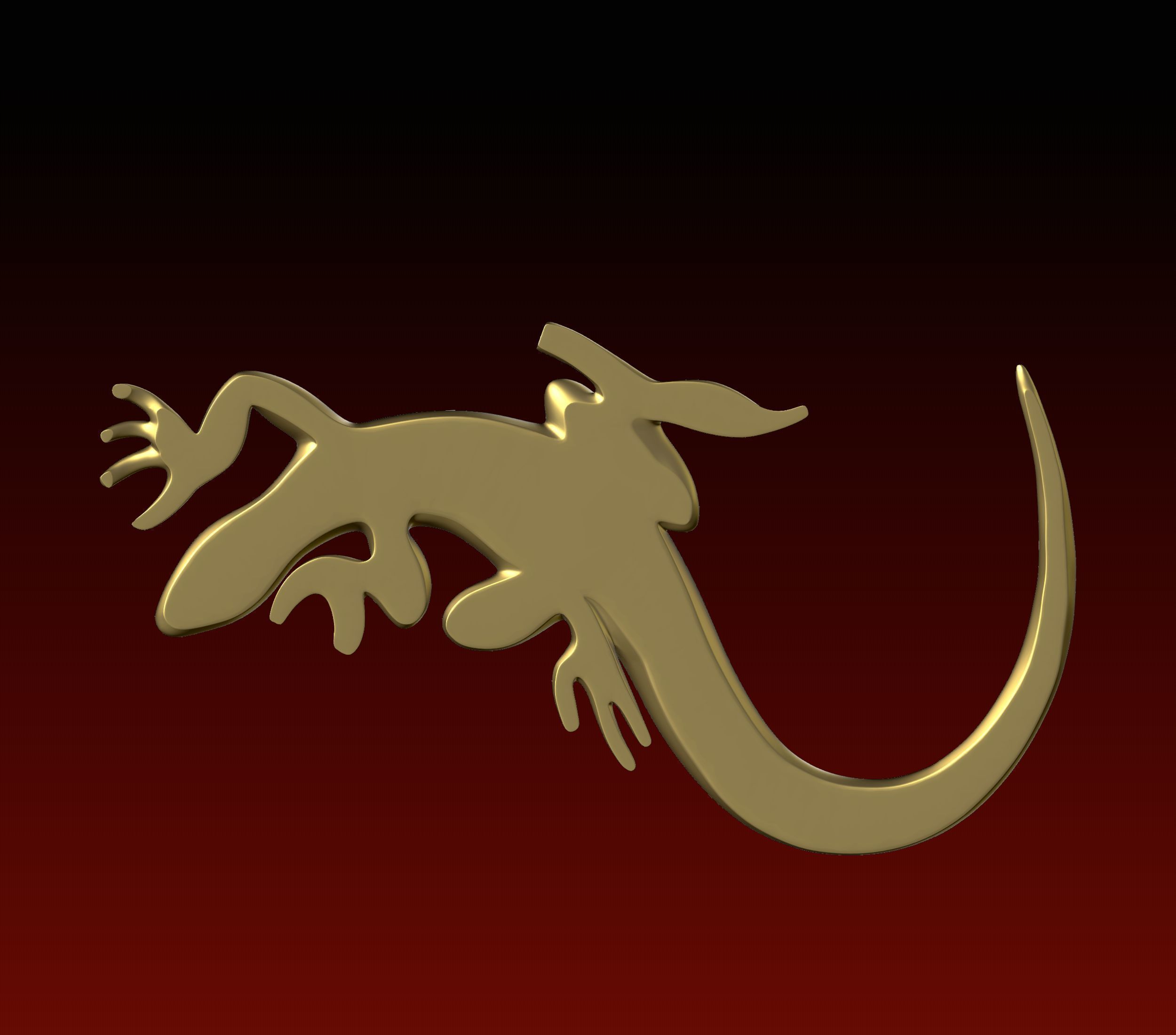 Lizard stylized 3D print model_5