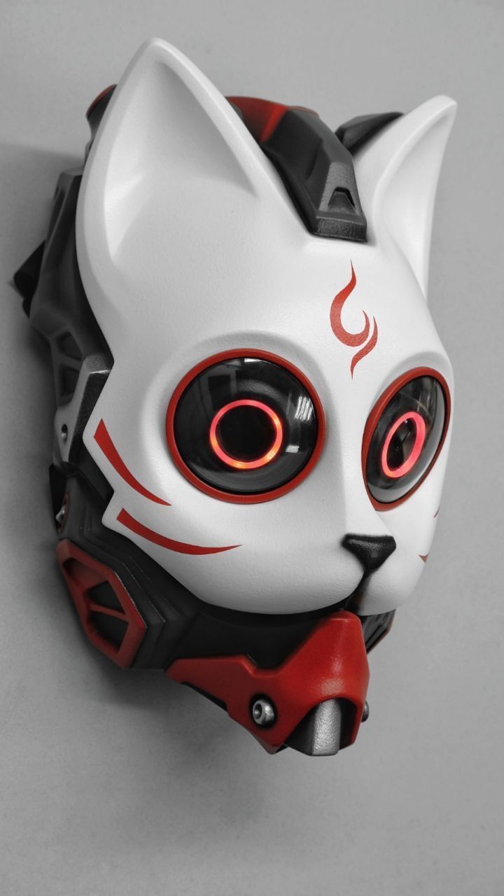 Neo Neko - cosplay cat mask- digital stl file for 3D-printing 3D print model_14