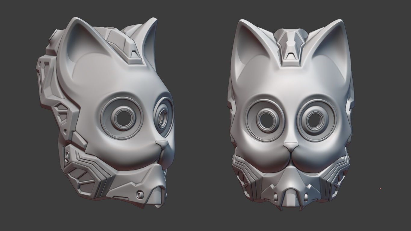 Neo Neko - cosplay cat mask- digital stl file for 3D-printing 3D print model_4