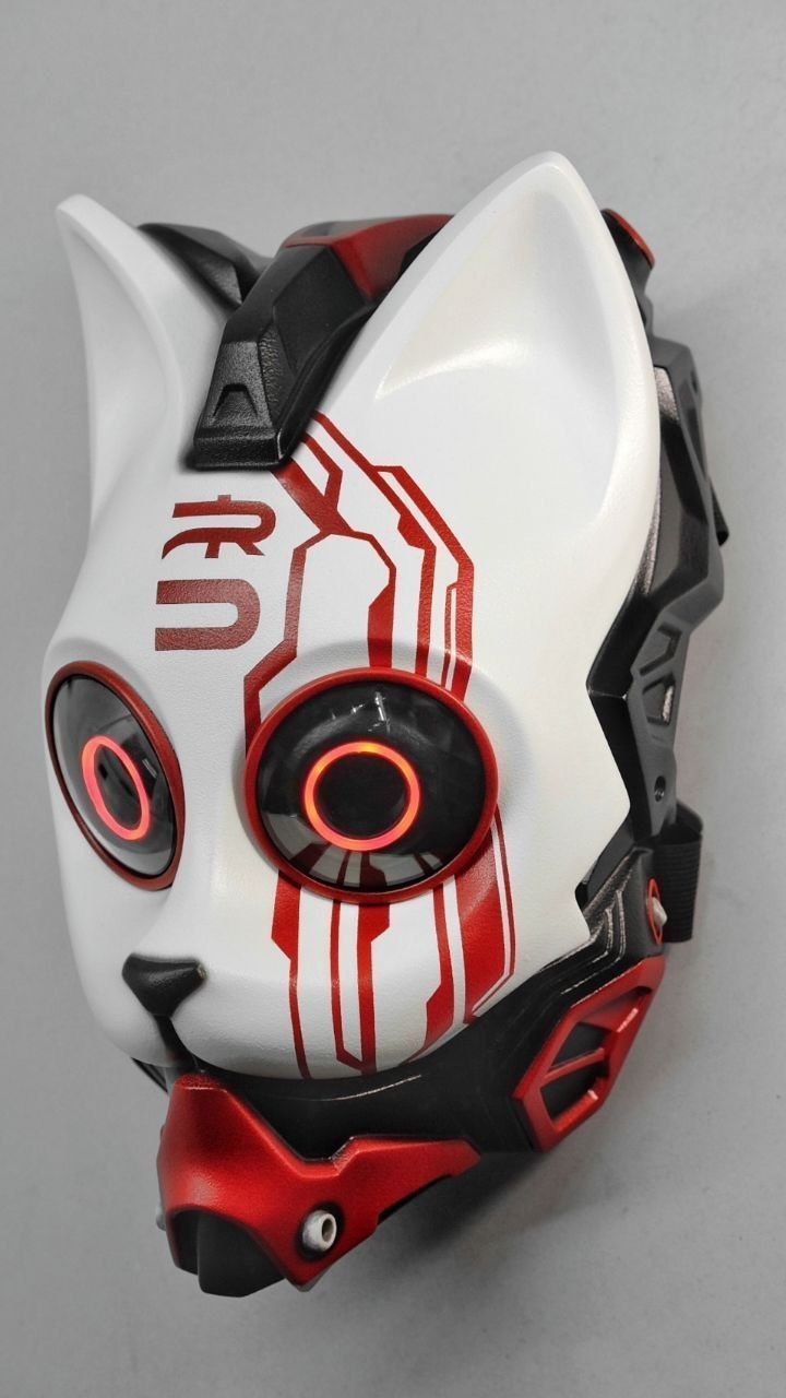Neo Neko - cosplay cat mask- digital stl file for 3D-printing 3D print model_15