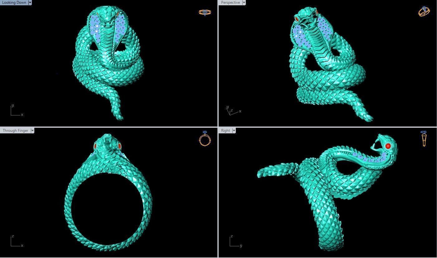 snake ring 3D print model_5