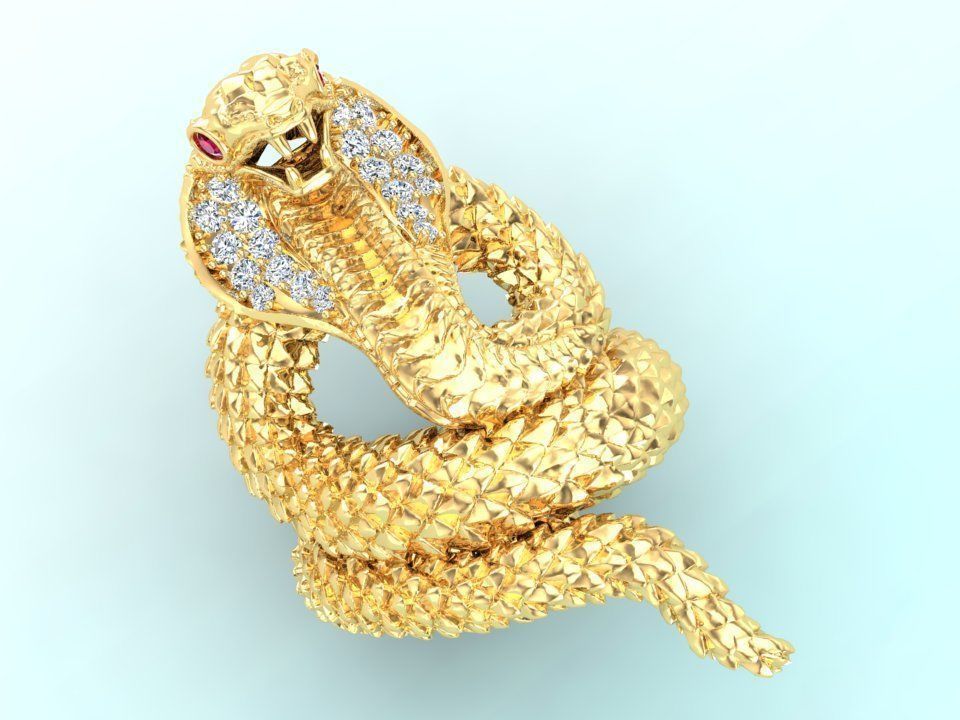 snake ring 3D print model_3