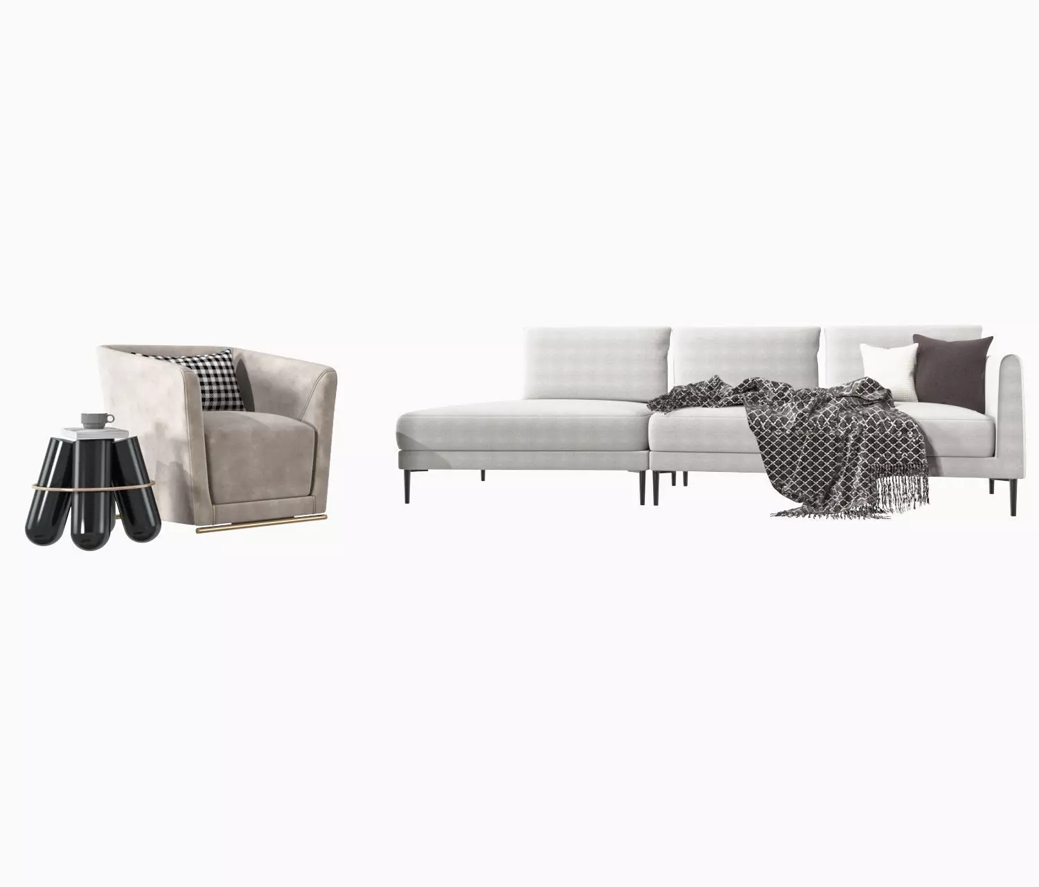 Modern sofa 3D model_0