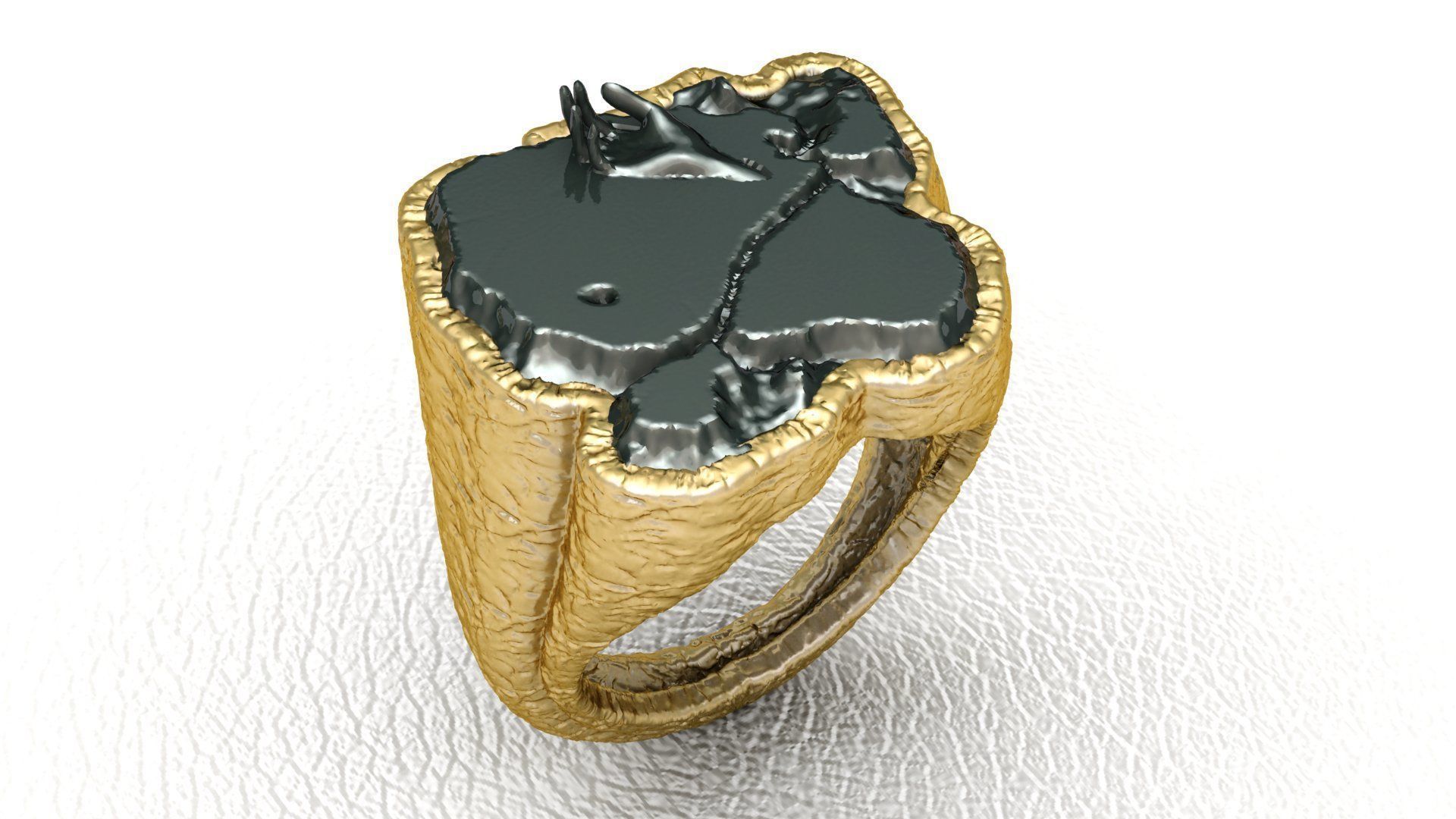 Rock Ring 3D print model_2
