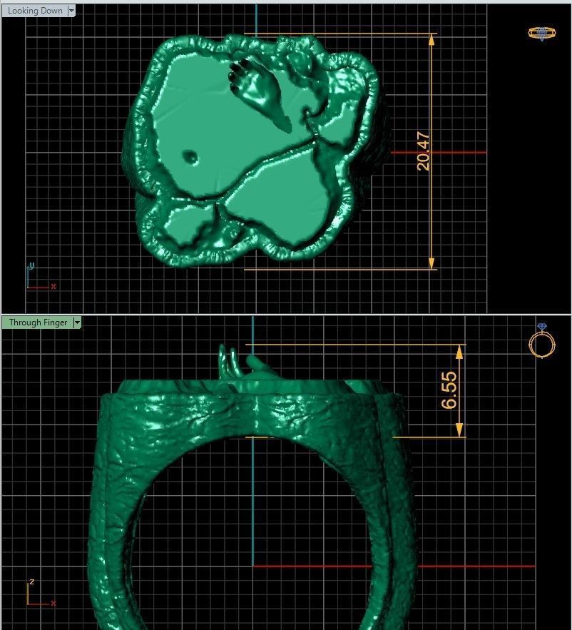 Rock Ring 3D print model_4