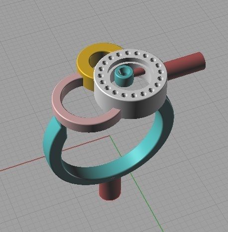 YD304 claude monet ring gold and diamonds 3D print model_4