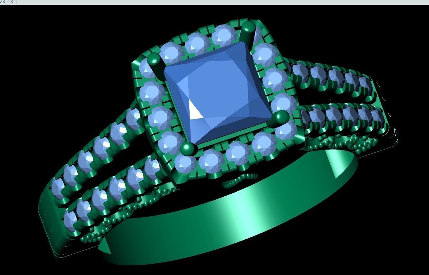 Princess Stone Ring 3d Model 3D print model_4