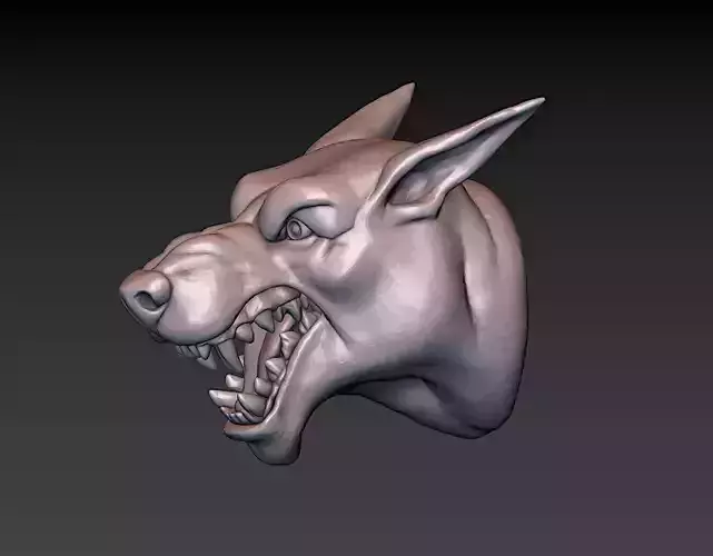 Doberman Dog Head 3D print model