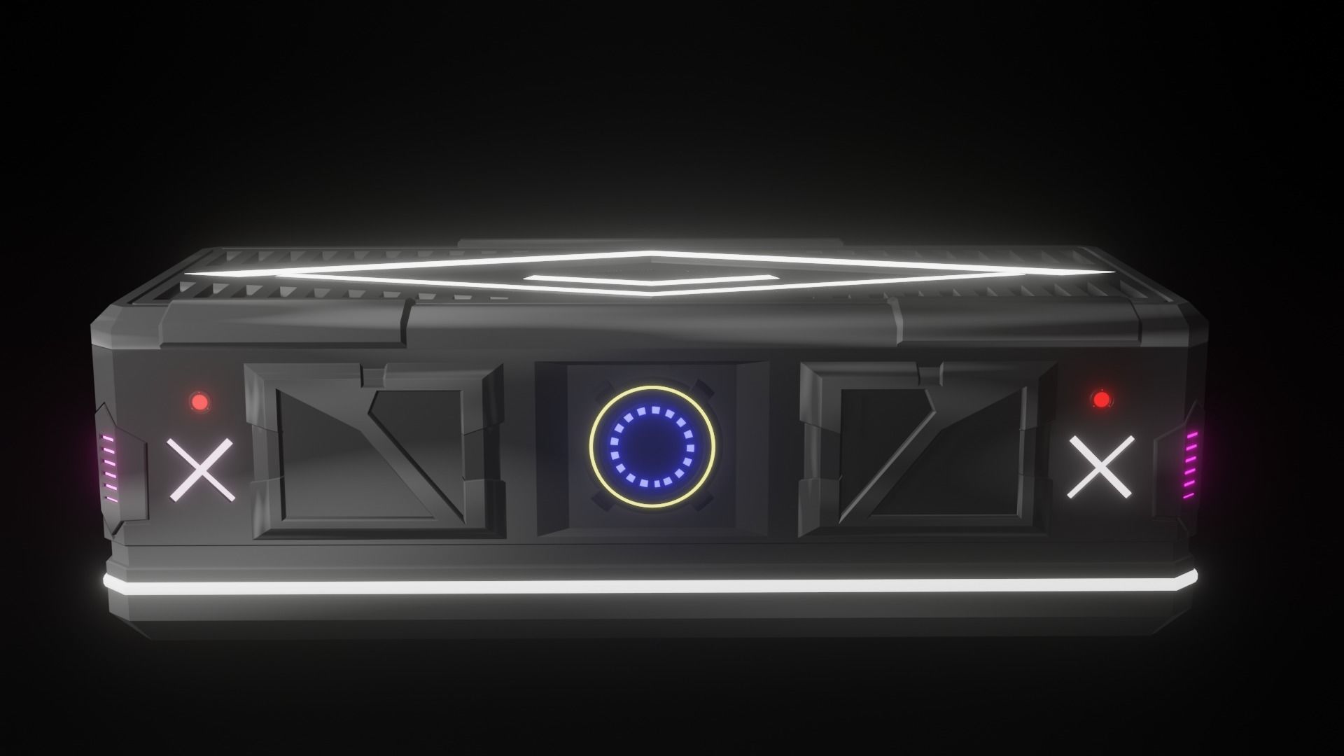 Sci fi box crate 3D model_3