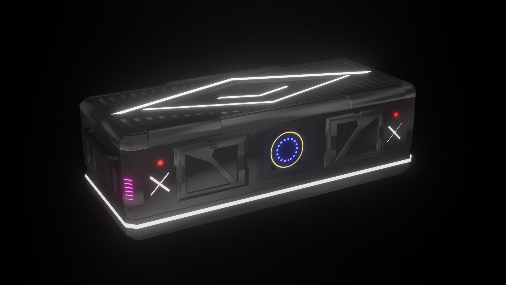 Sci fi box crate 3D model_4