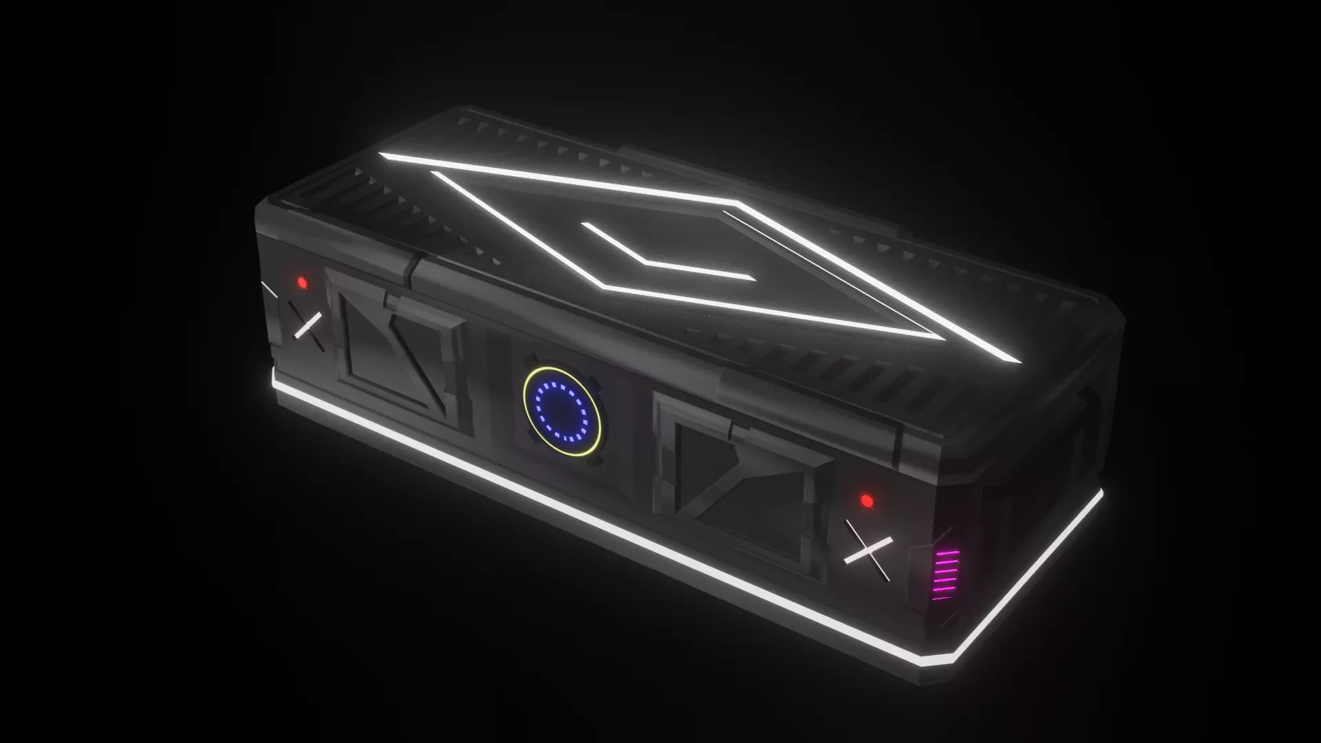 Sci fi box crate 3D model_0
