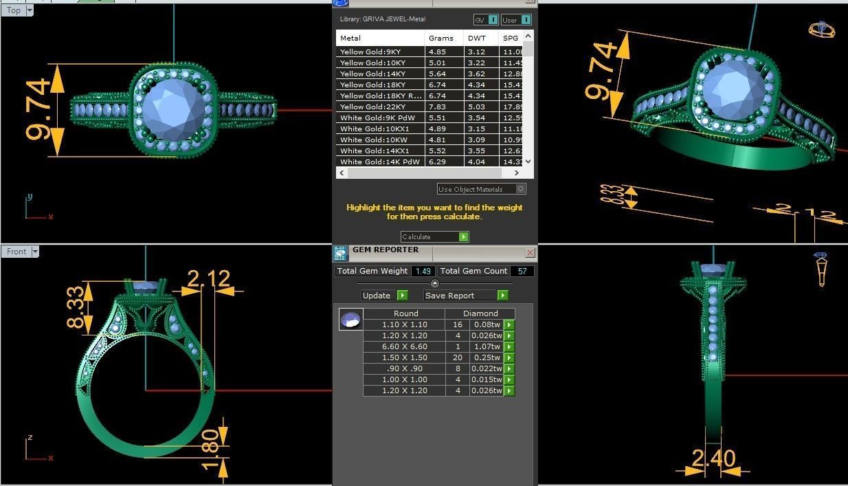Ring 3d Model with diamonds 3D print model_4