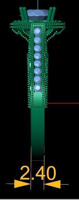 Ring 3d Model with diamonds 3D print model_2