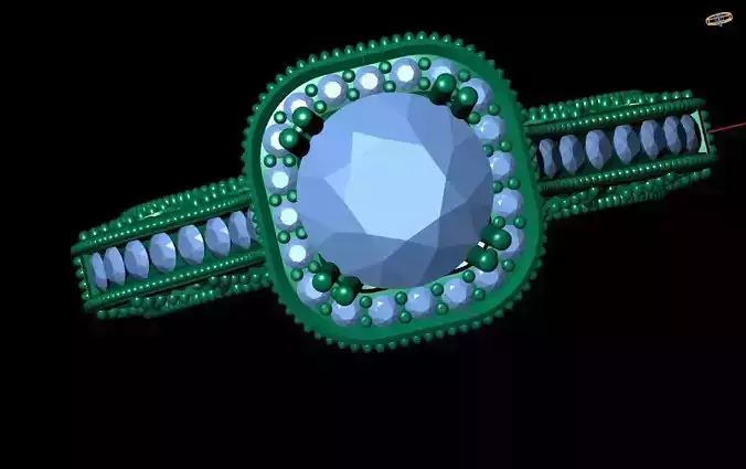 Ring 3d Model with diamonds