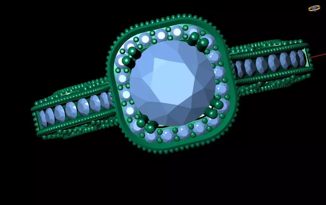 Ring 3d Model with diamonds 3D print model_0