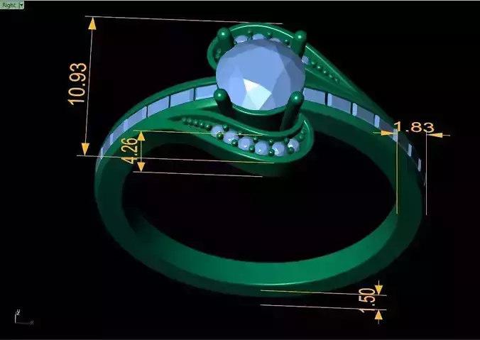 Twist Band Ring 3d Model