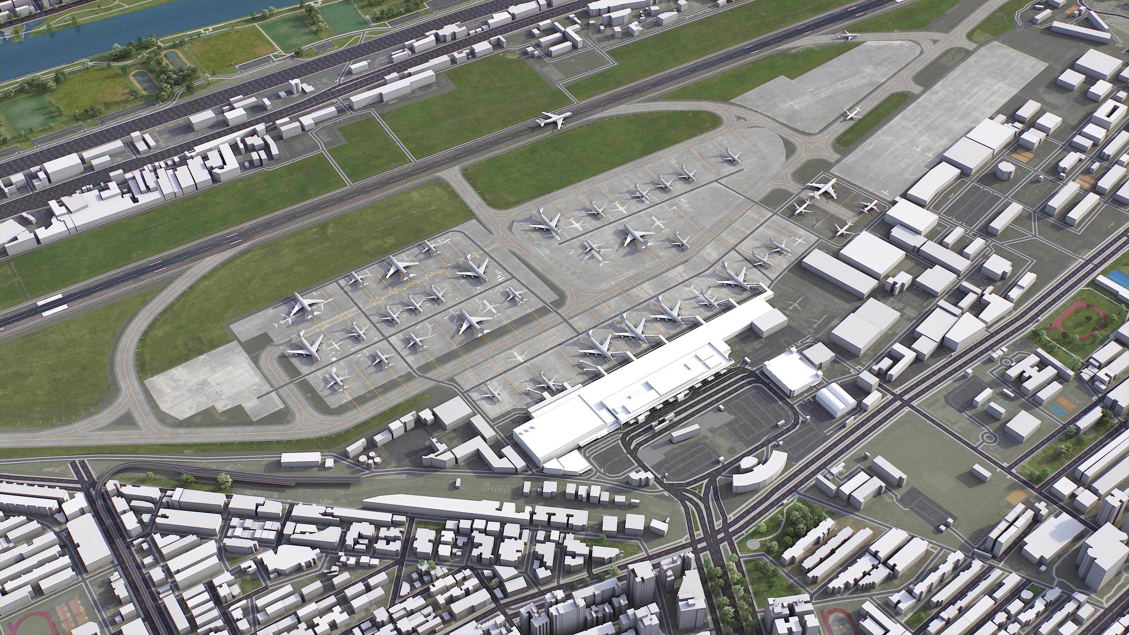 Taipei Airport Low-poly 3D model_4