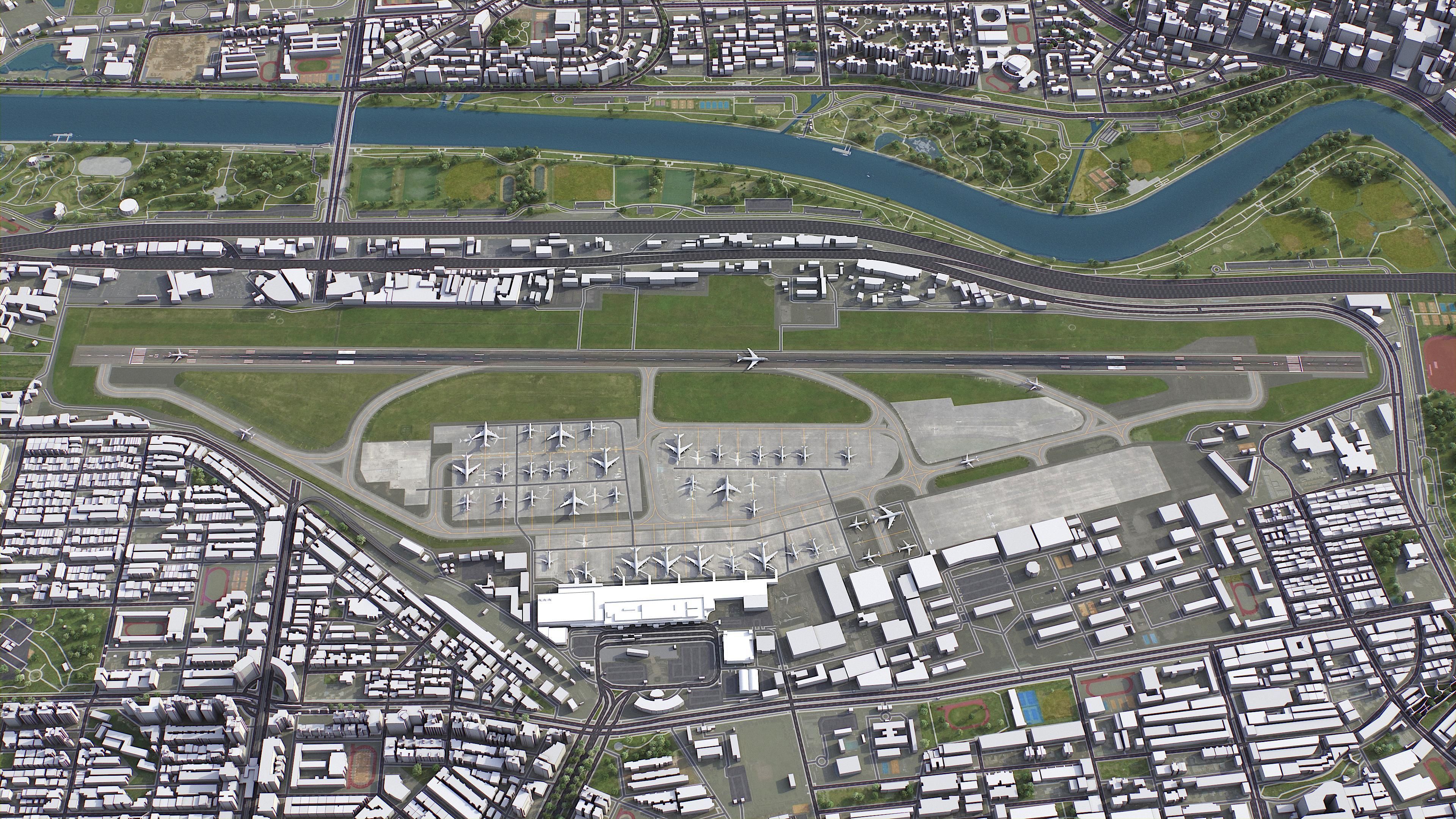 Taipei Airport Low-poly 3D model_1