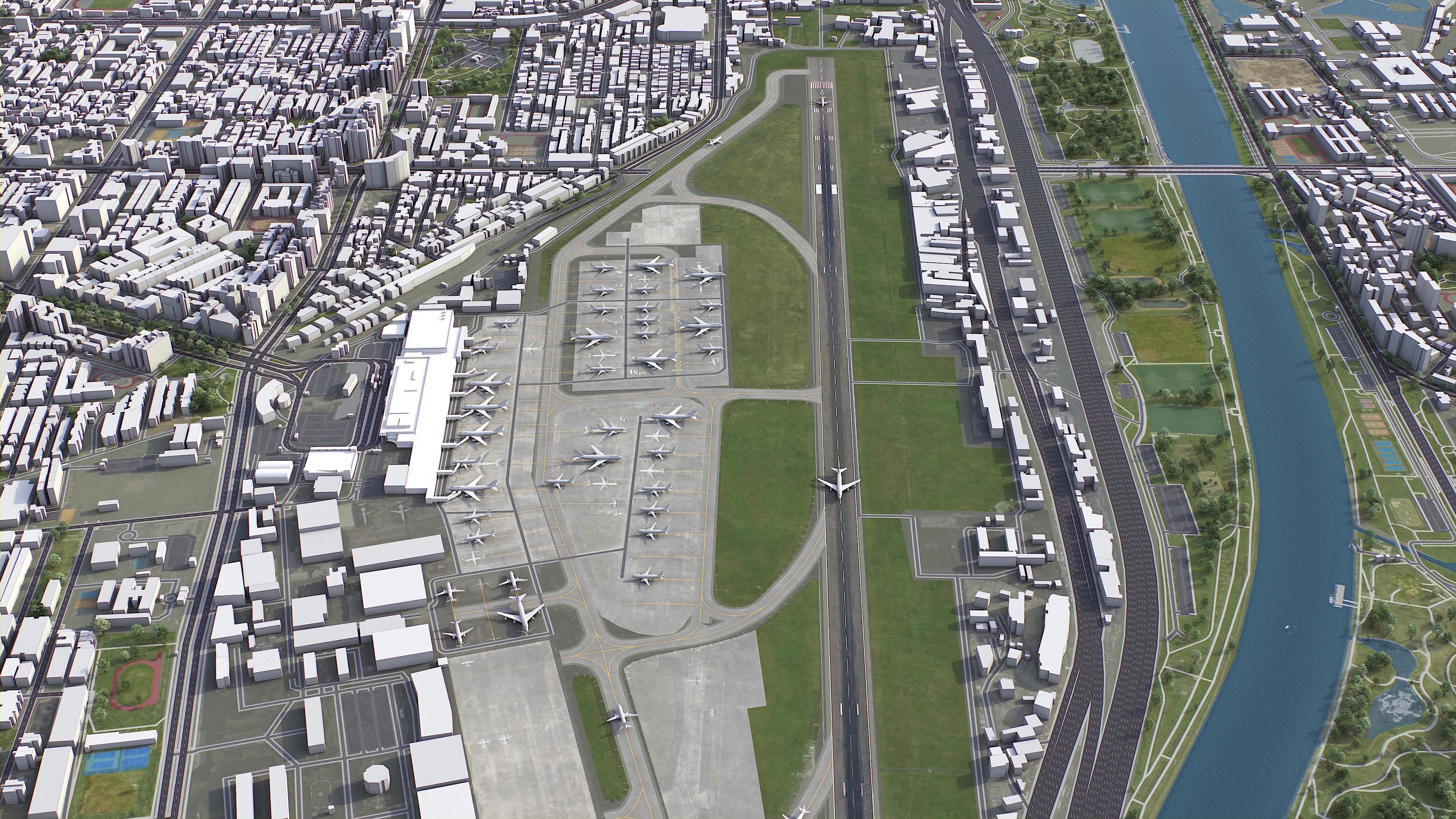 Taipei Airport Low-poly 3D model_3