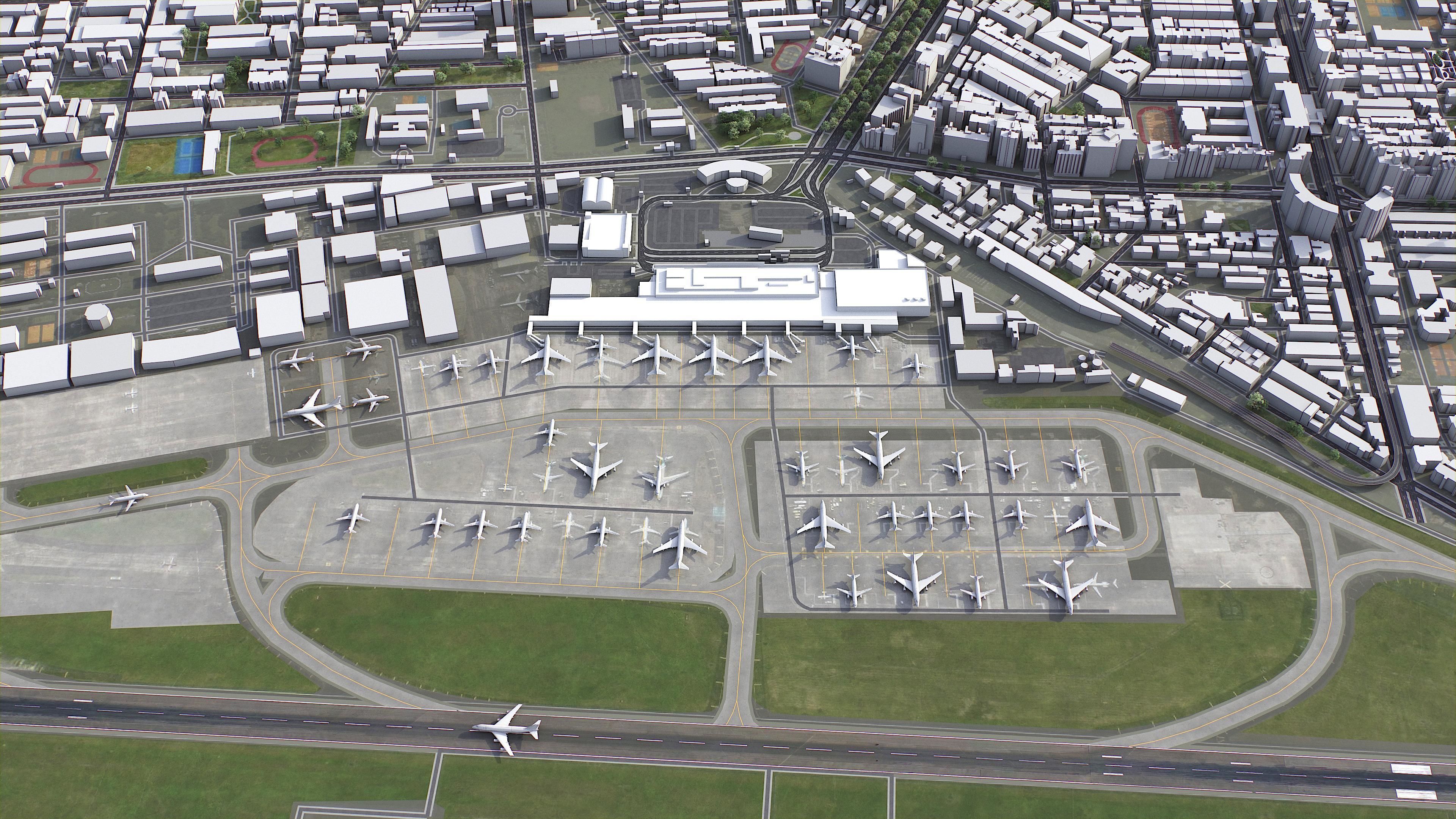 Taipei Airport Low-poly 3D model_2