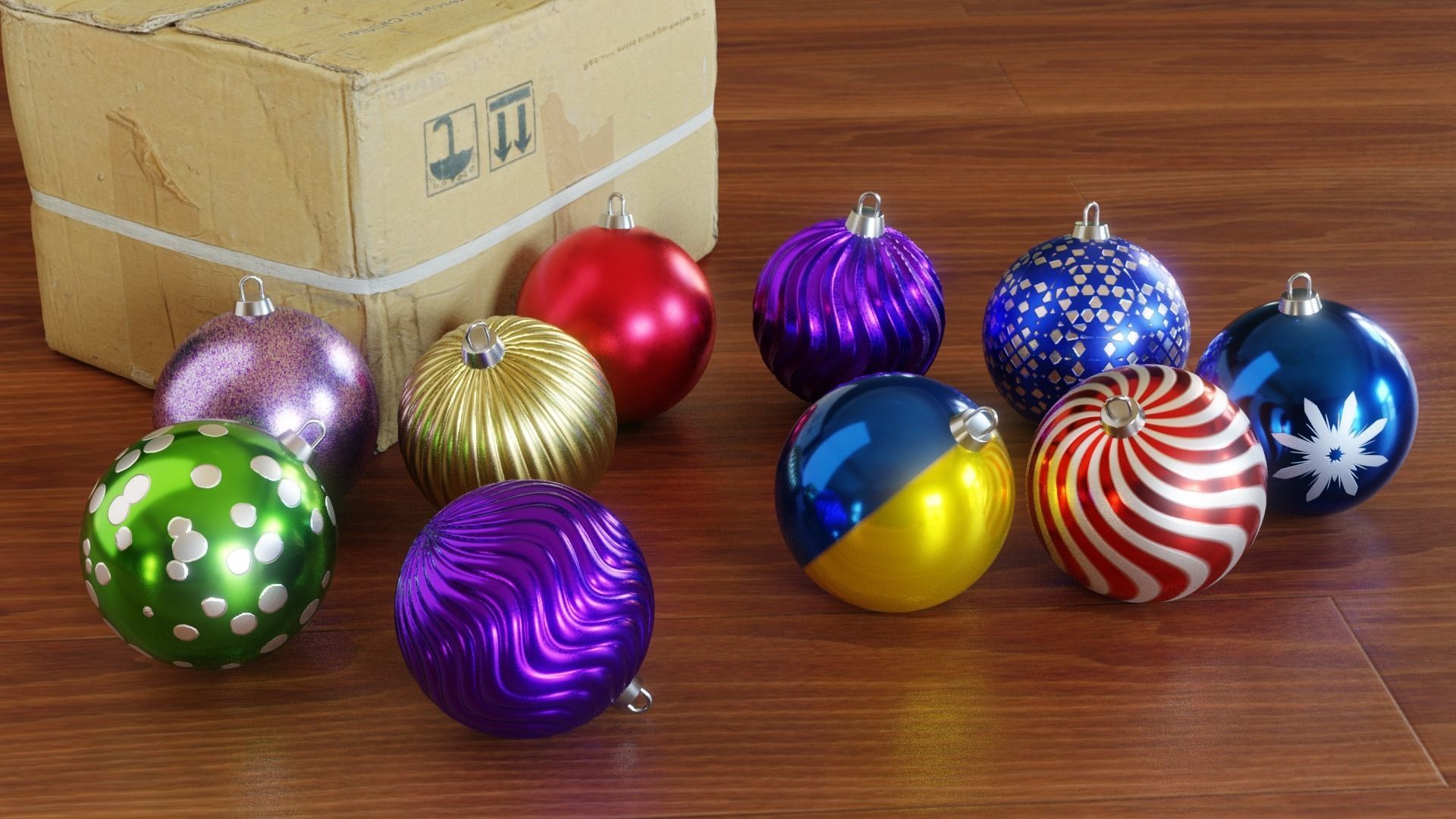 Christmas Ball - 3D - Fully Procedural materials 3D model_1