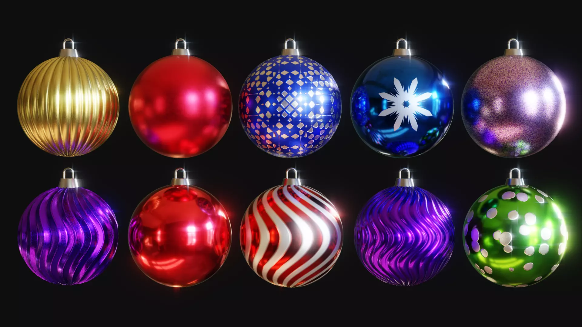 Christmas Ball - 3D - Fully Procedural materials 3D model_0