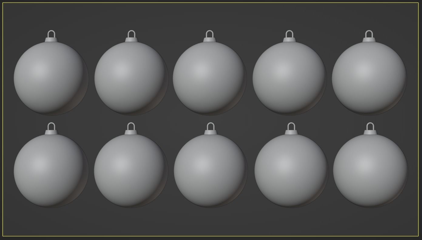 Christmas Ball - 3D - Fully Procedural materials 3D model_3