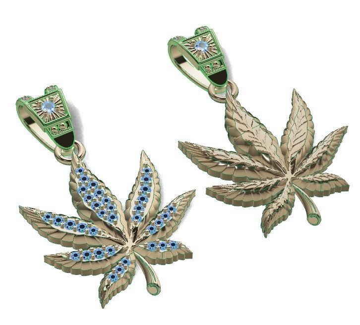 Marijuana Leaf pendant 3D print model_20
